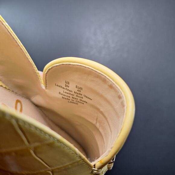 Sam Edelman Laurna Pastel Yellow Crocodile Leather Mule Flats Loafers Women's 9M - Picture 13 of 14